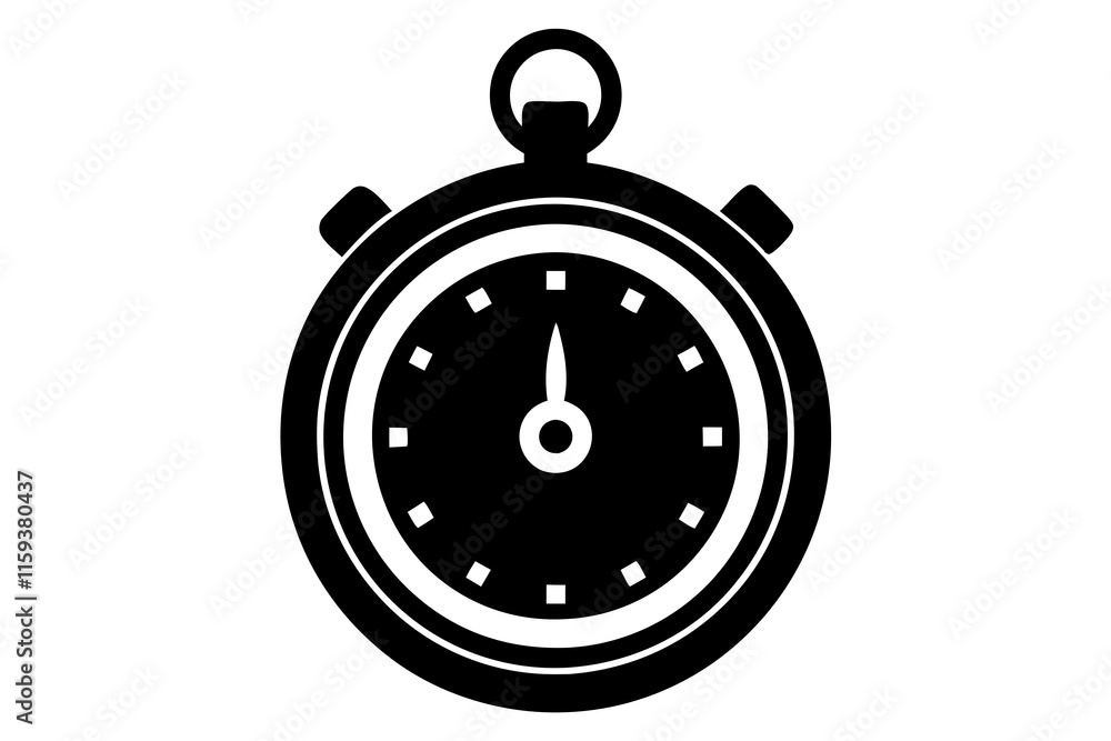 Stylish Stopwatch Vector Clipart and Icon on White Background Stylish Stopwatch Vector Clipart and Icon on White Background