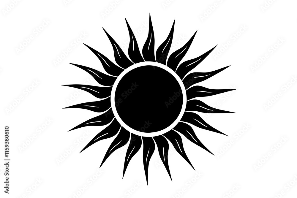 Sun Icon Vector Illustration on White Background Sun Icon Vector Illustration on White Background