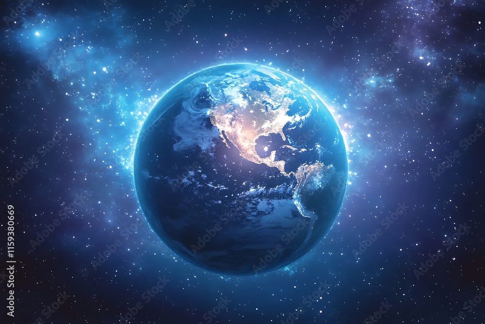 Earth from Space North America Illuminated Earth from Space North America Illuminated