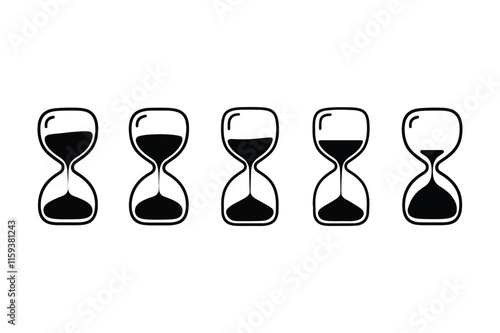 Hourglass icon set bundle vector illustration