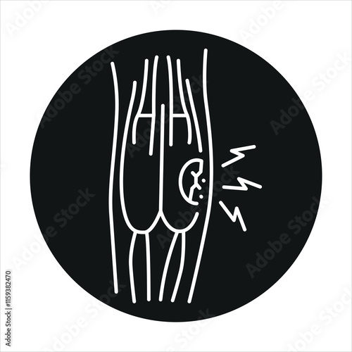 Strains line color icon. Household injuries sign for web page