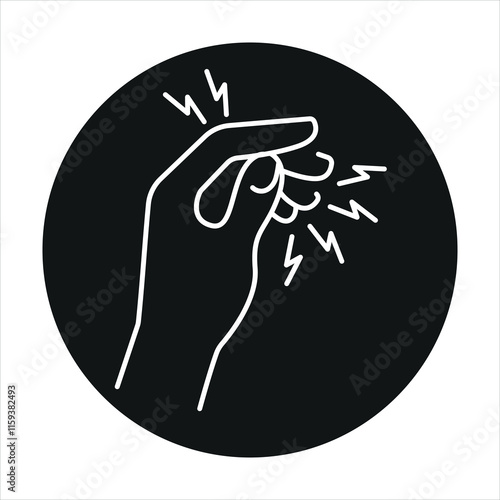 Pinches fingers injury line color icon. Household injuries sign for web page