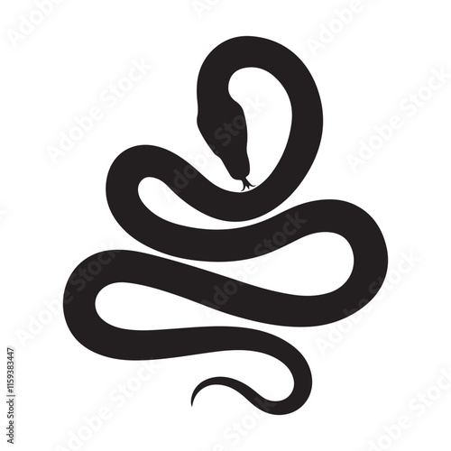 Snake Silhouette for Logos and Minimalist Designs
