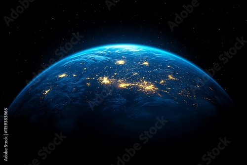 Earth at Night with City Lights from Space2 photo