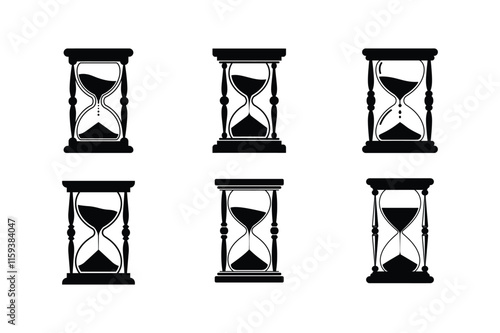 Hourglass icon set bundle vector illustrator