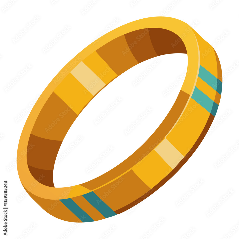 yellow bracelet with blue accents vector, vector illustration of a yellow bracelet featuring subtle blue accents and a striped design, created in a modern flat style.
yellow bracelet with blue accents vector, vector illustration of a yellow bracelet featuring subtle blue accents and a striped design, created in a modern flat style.