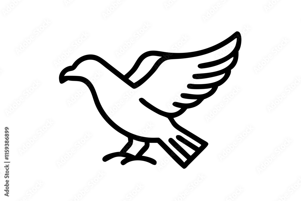 Vector Illustration of Eagle Icon Silhouette on White Background Vector Illustration of Eagle Icon Silhouette on White Background