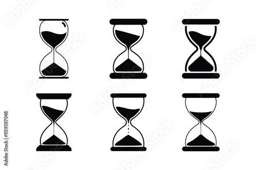 Hourglass icon set bundle vector illustrator