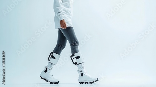 Roboticassisted leg braces, AIcontrolled for gait training, modern physical therapy evolution photo