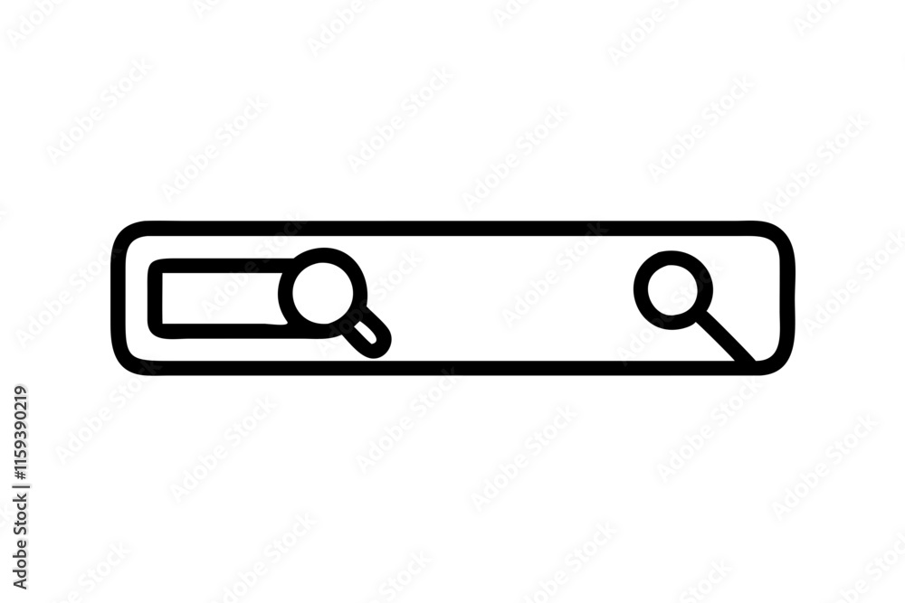 Vector Illustration of Search Icon Silhouette on White Background Vector Illustration of Search Icon Silhouette on White Background