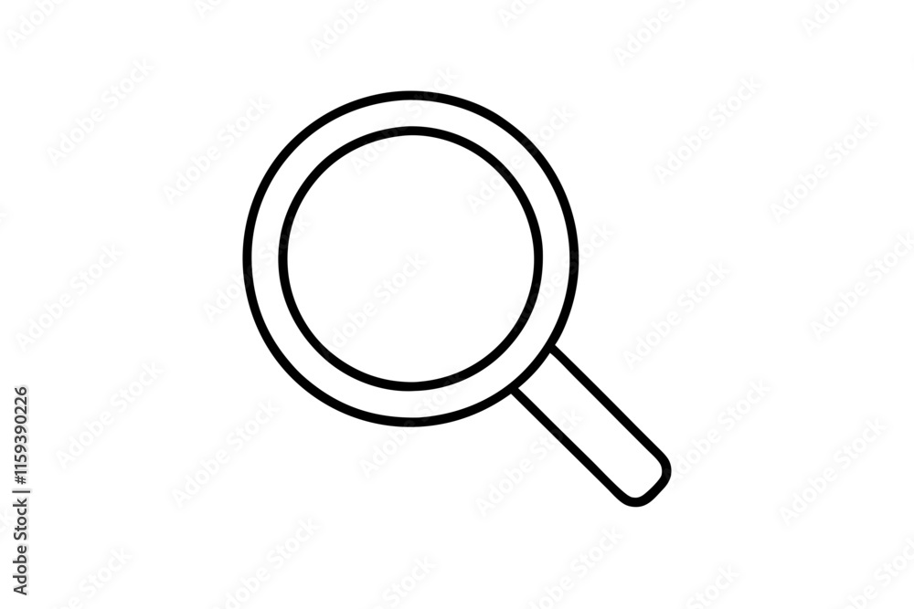 Vector Illustration of Search Icon Silhouette on White Background Vector Illustration of Search Icon Silhouette on White Background