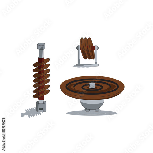 Power system insulator vector design. Perfect asset for education, training, research, presentation, and demonstration materials.
