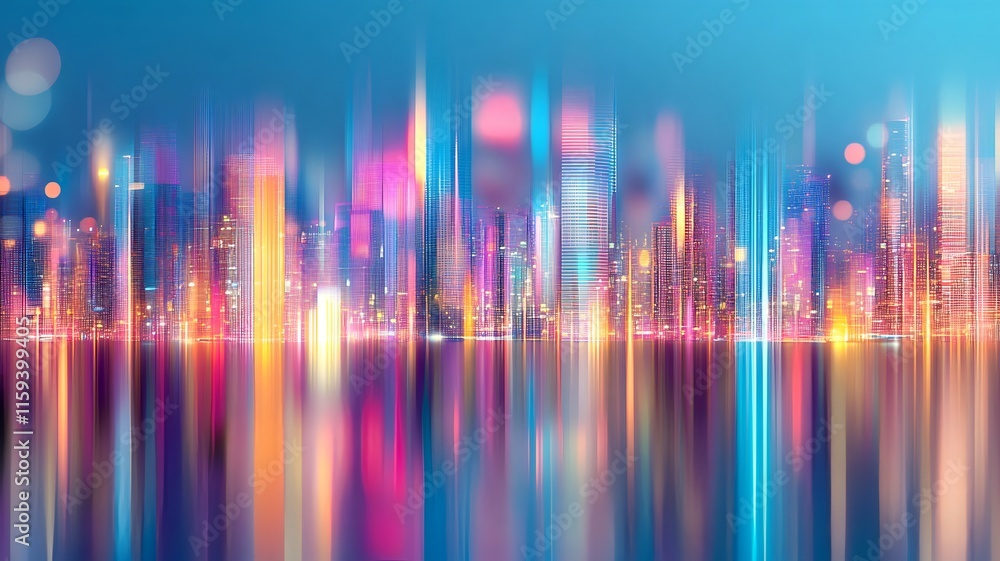Pixelated Urban Chaos Fragmented Lights and Digital Overlays Ignite a Vibrant Cityscape Pixelated Urban Chaos Fragmented Lights and Digital Overlays Ignite a Vibrant Cityscape