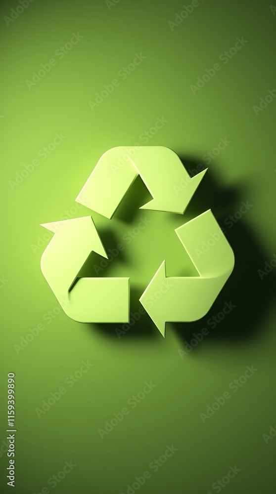 Stylized green recycling symbol on a textured background, representing Earth Day and environmental sustainability with copy space Stylized green recycling symbol on a textured background, representing Earth Day and environmental sustainability with copy space