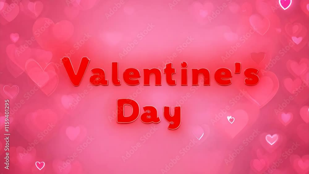 A festive Valentine's Day greeting with bold red text surrounded by soft pink and red hearts on a glowing background, evoking romance and celebration. A festive Valentine's Day greeting with bold red text surrounded by soft pink and red hearts on a glowing background, evoking romance and celebration.