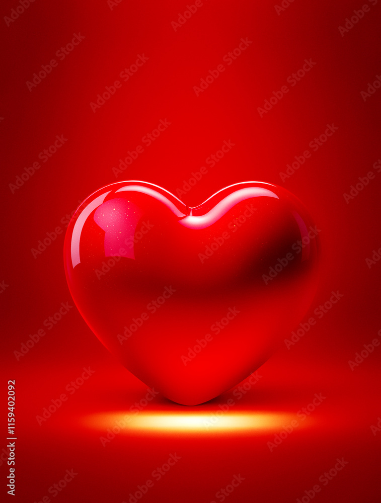 Shimmering Heart Symbol with Ambient Glow for Celebrations Shimmering Heart Symbol with Ambient Glow for Celebrations