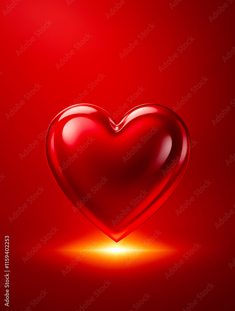 Elegant 3D Heart in Festive Glow Greeting Card Elegant 3D Heart in Festive Glow Greeting Card