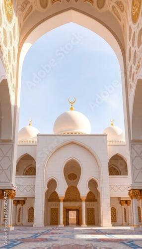 illustration of amazing architecture design of muslim mosque 
