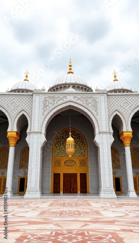 illustration of amazing architecture design of muslim mosque 