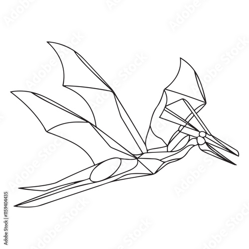 Pteranodon line art vector drawing