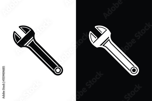 Adjustable Wrench icon vector on White Background ,Vector Art Illustration on white background.