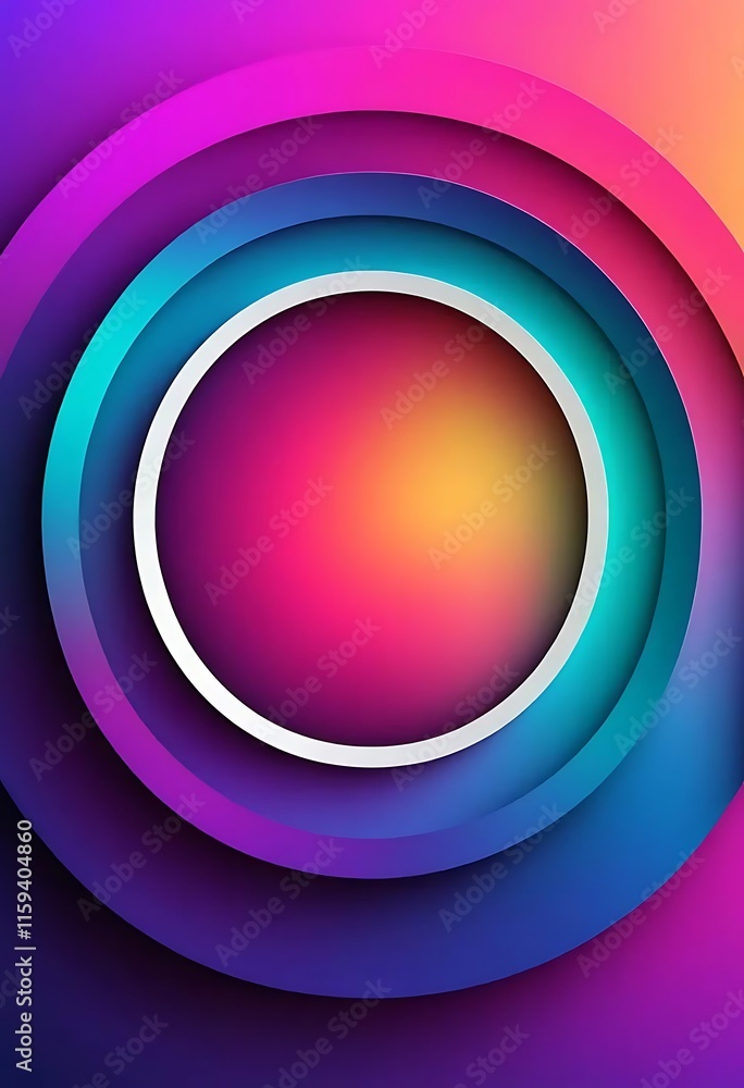 Obraz premium Abstract Colorful Concentric Circles Design Background
