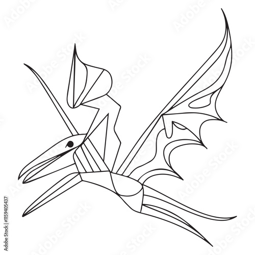 Pteranodon line art vector drawing