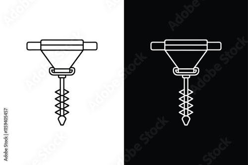 Closet Auger icon vector on White Background ,Vector Art Illustration on white background.