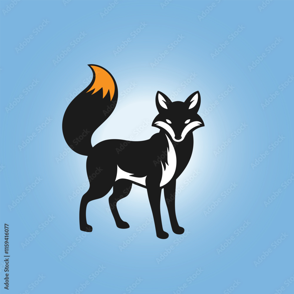 Fox Silhouette with Bold Tail and Simple Contours Fox icon. Regular line. Thin line. Bold line. Vector illustration Fox Silhouette with Bold Tail and Simple Contours Fox icon. Regular line. Thin line. Bold line. Vector illustration
