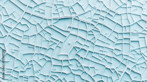 Geospatial Data Analytics concept. Cracked texture on a blue surface, creating an abstract and visually appealing pattern.