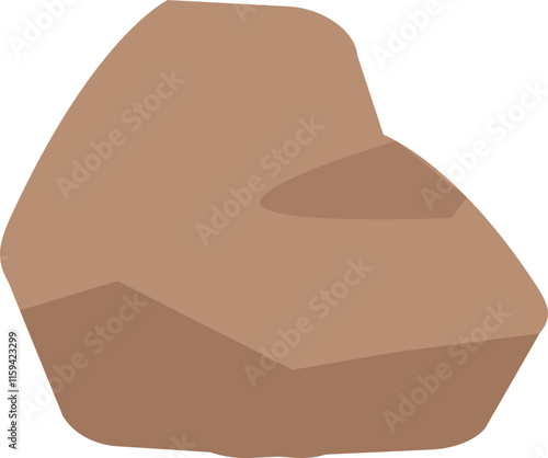 Isolated Rock stones flat icon. 
Transparent background.