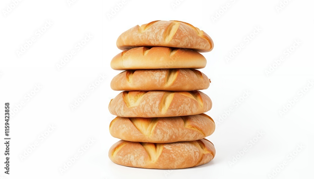Golden-brown Bread Stack - a Simple, Rustic Still Life Golden-brown Bread Stack - a Simple, Rustic Still Life