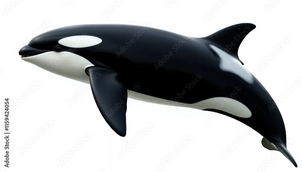 Orca in Oceanic Leap - a Striking Black and White Marine Artwork Orca in Oceanic Leap - a Striking Black and White Marine Artwork