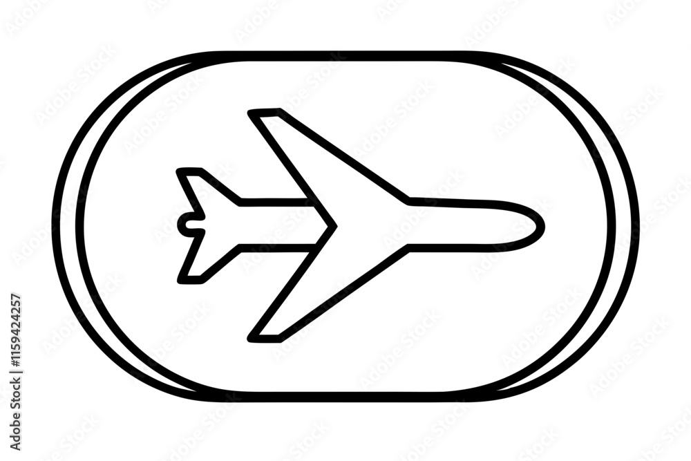 Airplane Window Outline Icon Vector. Airplane Window Outline Icon Vector.