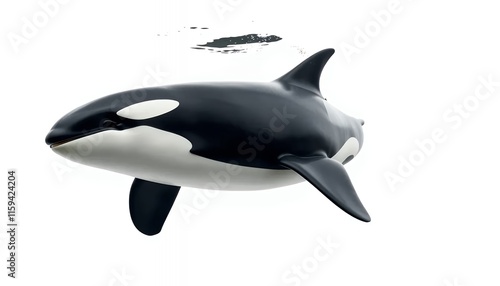 Elegant Orca Whale in Oceanic Pose - a Striking Aquatic Illustration photo