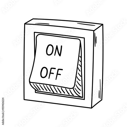 Switch vector icon in doodle style. Symbol in simple design. Cartoon object hand drawn isolated on white background.