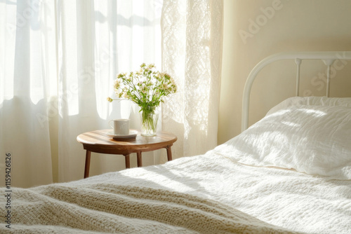 Romantisches Cottagecore-Schlafzimmer mit Vintage-Akzenten und natürlichem Licht