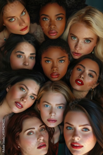 Collection of modern, beautiful women showcasing makeup styles