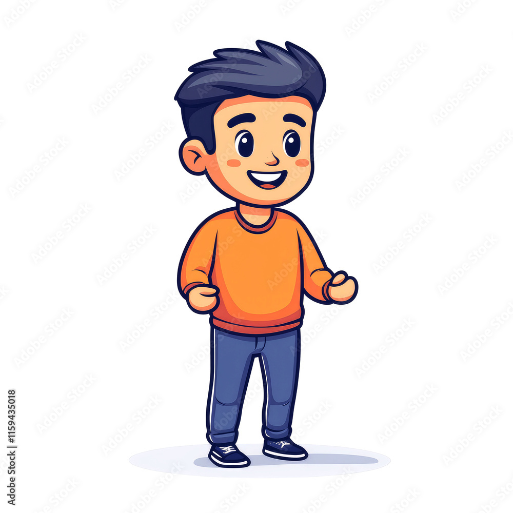Happy cartoon boy. Happy cartoon boy.