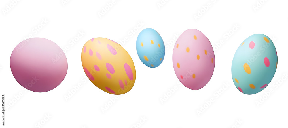 easter egg falling 3d render illustration