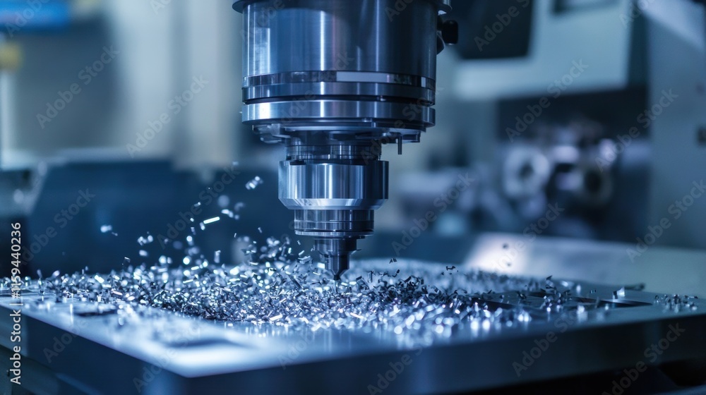 A compact production line showcasing custombuilt CNC machines where metal shavings ter across the work surface highlighting the intricate ting techniques employed in the modular setup. A compact production line showcasing custombuilt CNC machines where metal shavings ter across the work surface highlighting the intricate ting techniques employed in the modular setup.
