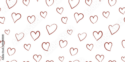 Seamless pattern Valentine's Day with hearts on white bacground.Cute Template holiday illustration.Design for card,postcard, poster,print,banner.Great for textiles, wallpaper-surface design