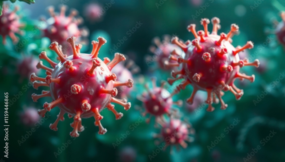 Fototapeta premium virus bacteri and corona virus 3d rendering