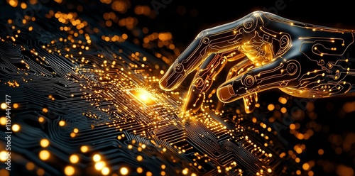 A robot holding a hologram, perfect for AI learning visuals or futuristic technology.