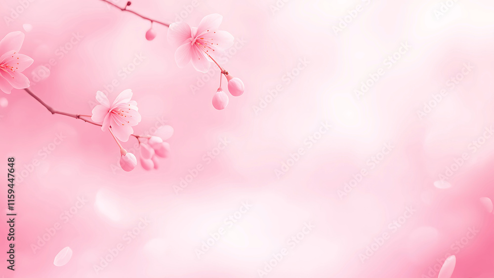 Fototapeta premium Pink cherry blossoms, spring background