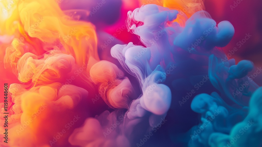 Fototapeta premium Abstract composition of colorful smoke swirls