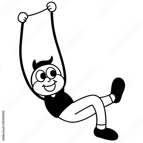 animation cartoon character man hanging 