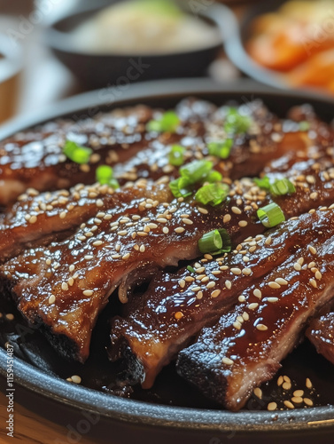 Juicy barbecue brisket with a caramelized crust, sliced and served on a wooden board, rustic smokehouse vibe 