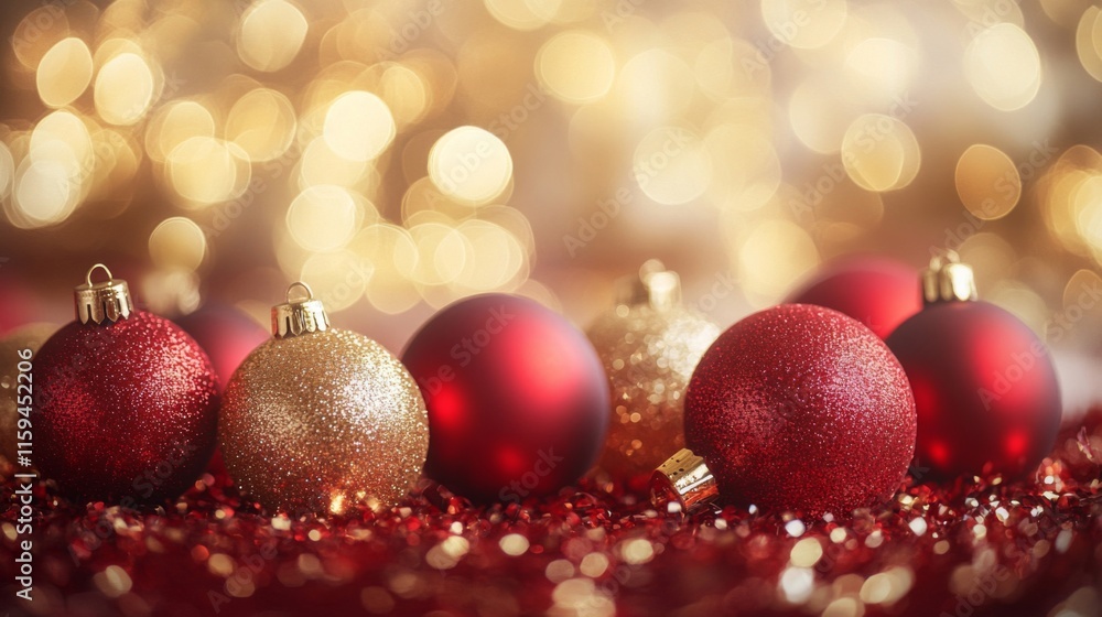 Red and Gold Christmas Ornaments Sparkle Brightly Red and Gold Christmas Ornaments Sparkle Brightly