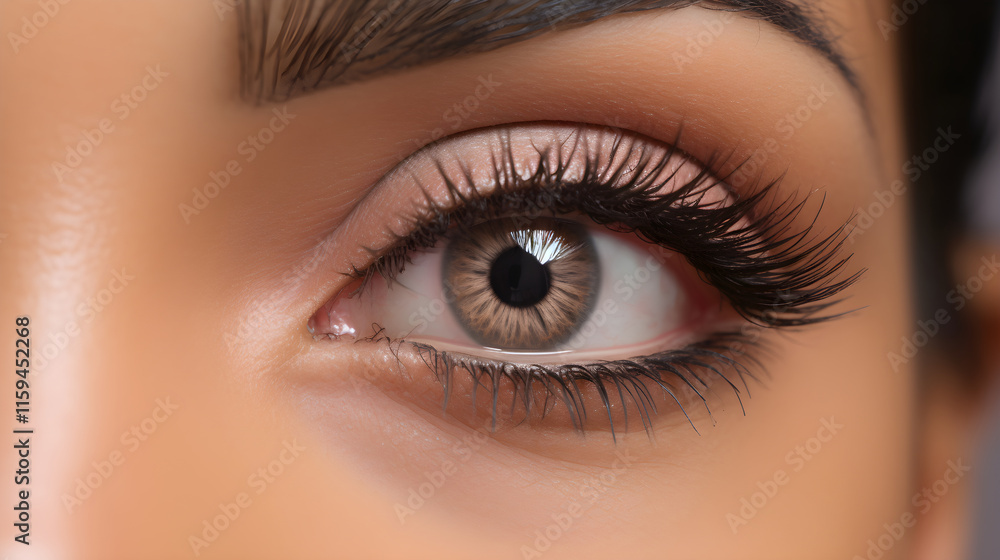 Close-Up Image of Natural Looking Eyelash Extensions on Almond-Shaped Eyes Close-Up Image of Natural Looking Eyelash Extensions on Almond-Shaped Eyes